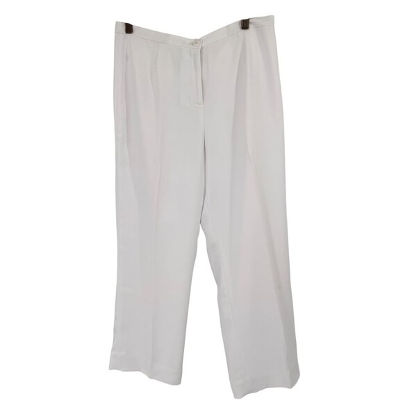Pendleton Womens White Polyester Dress Pants lined  Size 10 short ankle - Picture 1 of 11